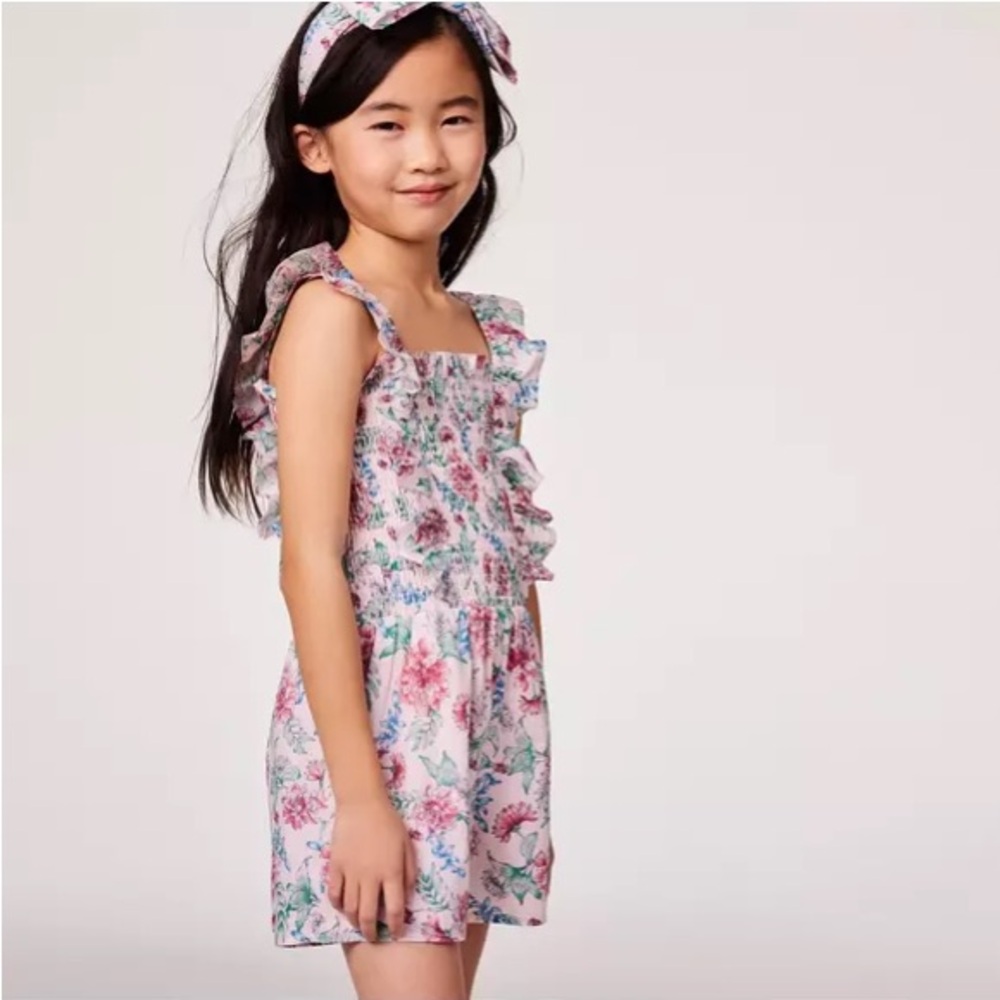 Janie and Jack Floral Smocked Romper